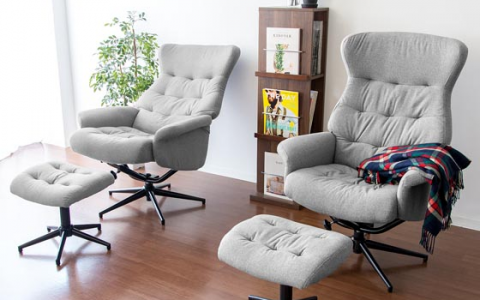 一人掛けソファを2台並べた二人暮らしのリビングコーディネート