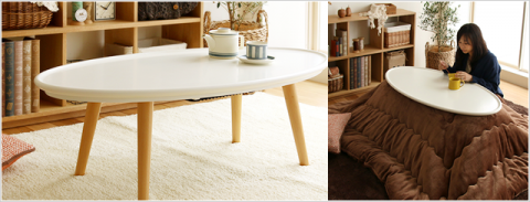 白いナチュラルこたつ