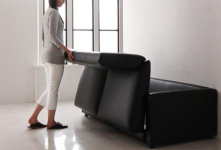 幅159cmでソファベッドになるホワイトソファ